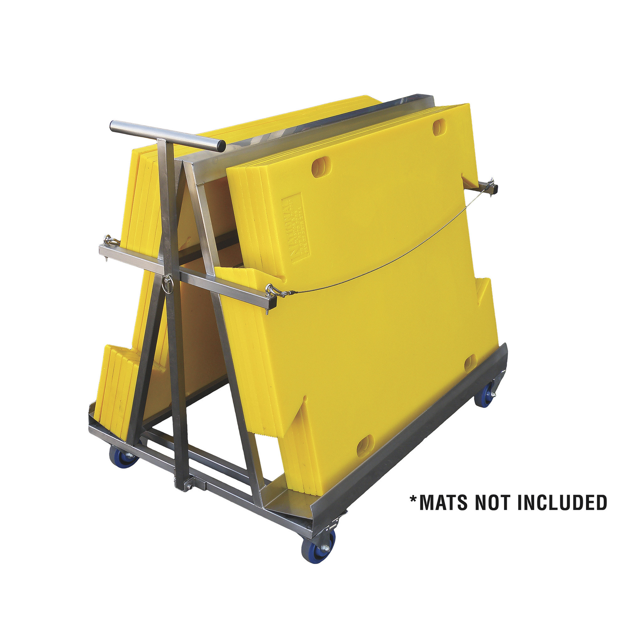 AME International Stainless Steel Trolley for Dozer Track Floor Protection Mats, Model# 15346
